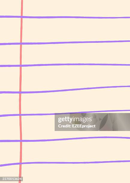 abstract notebook paper background with hand drawn lines. creative school supplies background for note taking. hand drawn grid paper texture. simple aesthetic lined paper backdrop - white bed sheets stock illustrations