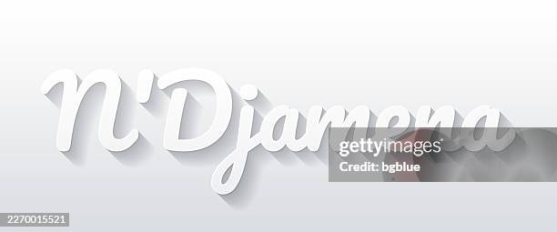 n'djamena - flat design with paper cut effect on blank background - ndjamena stock illustrations
