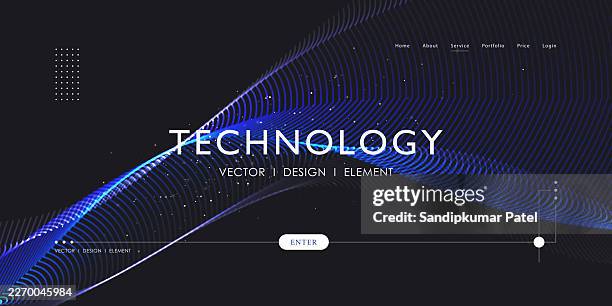 abstract network design with particle wave. - dots pattern data streaming vector stock illustrations