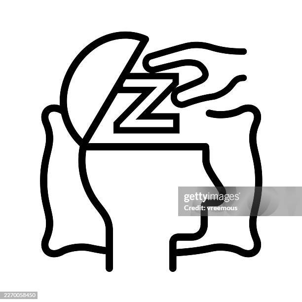 insomnia and sleep problems icon symbol - sleep apnea stock illustrations