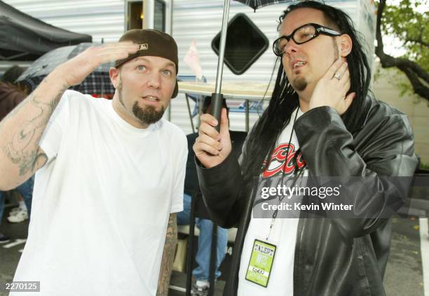 Fred Durst of Limp Bizkit and Jonathan Davis of Korn at the mtvICON: Metallica tribute special held at the Universal Amphitheatre on May 3rd, 2003 in...