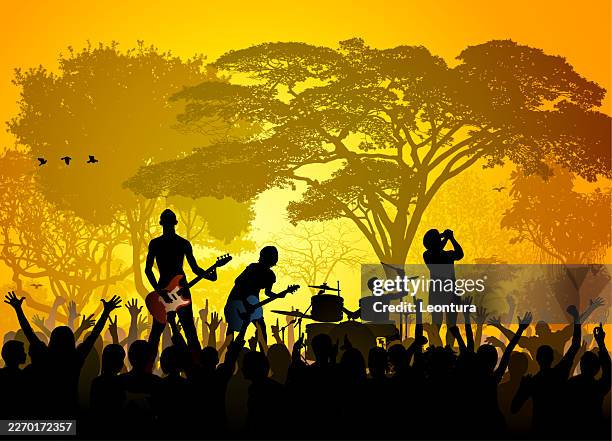 band in the park - country band stock illustrations