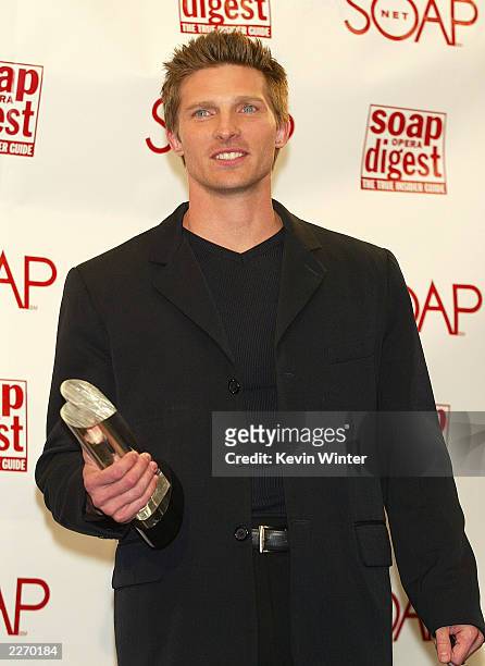 Actor Steve Burton appears with the Outstanding Supporting Actor at The Soap Opera Digest Awards presented by SOAPnet at the ABC Studios April 5,...