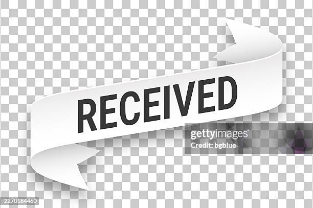 received - 3d banner on transparent background - accepting award vector stock illustrations