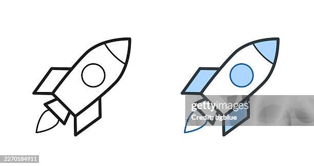 rocket. icons for design - editable stroke icon - missile launch stock illustrations