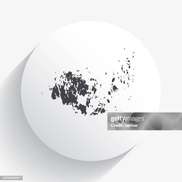 aland map on circle button with long shadow - nordic archipelago stock illustrations