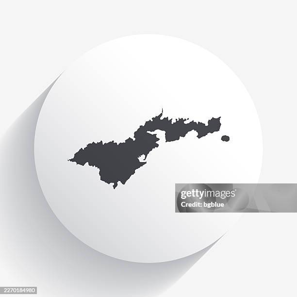 american samoa map on circle button with long shadow - american samoa map vector stock illustrations