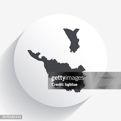 Bremen map on circle button with long shadow Bremen map on circle button with long shadow