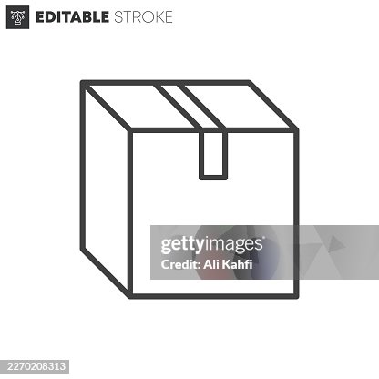 Boxes thin line icons collection. Editable stroke. Vector illustration. Boxes thin line icons collection. Editable stroke. Vector illustration.