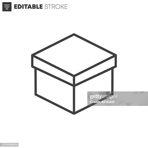 boxes thin line icons collection. editable stroke. vector illustration. - empty box stock illustrations