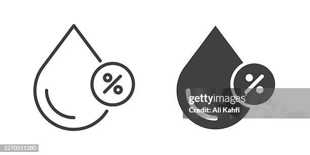humidity level thin line and glyph solid icon. editable stroke and perfect pixel isolated on transparent background - cleaning computer keyboard stock illustrations