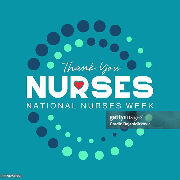 thank you nurses. national nurses week card, poster. vector - nurses week vector stock illustrations