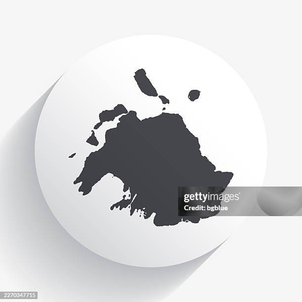 efate island map on circle button with long shadow - vanuatu stock illustrations