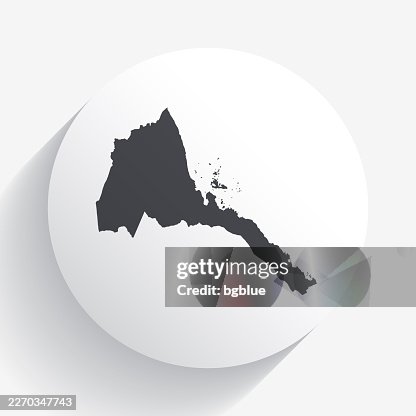 Eritrea map on circle button with long shadow Eritrea map on circle button with long shadow