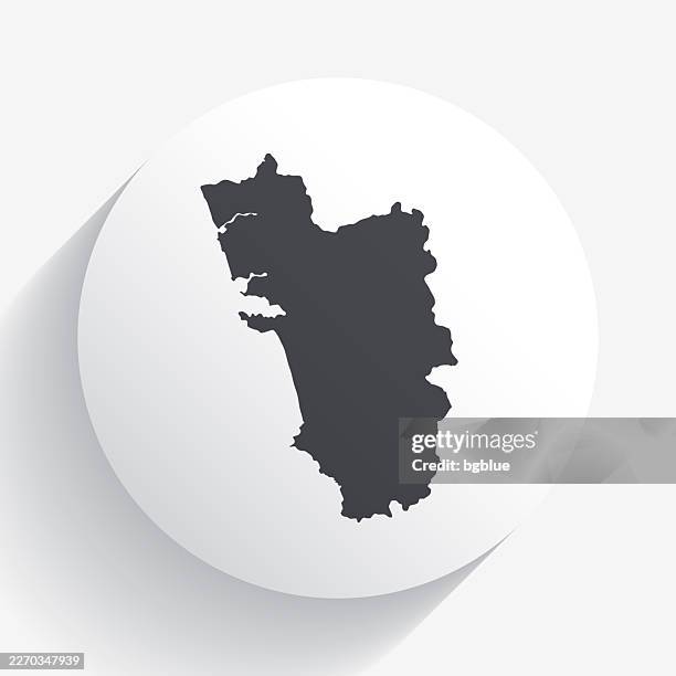 goa map on circle button with long shadow - goa stock illustrations