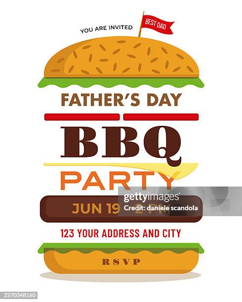 father’s day bbq invitation template. - sesame seed stock illustrations