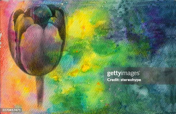 galactic tulip - breaking through clouds stock illustrations