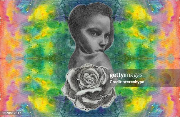 retro galaxy beauty - graphite background stock illustrations