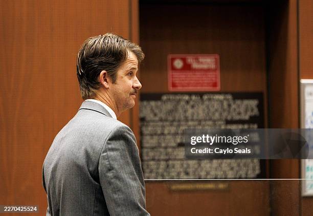 Los Angeles County Public Defender Derek Dillman speaks at the arraignment for Ivana Lisette Ortiz at the Clara Shortridge Foltz Criminal Justice...