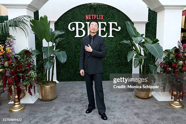 Lee Sung Jin attends Netflix's "Beef" season 2 world premiere at The Egyptian Theatre Hollywood on April 08, 2026 in Los Angeles, California.
