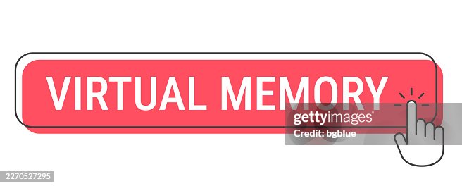 Virtual Memory - Click button with hand cursor on white background Virtual Memory - Click button with hand cursor on white background