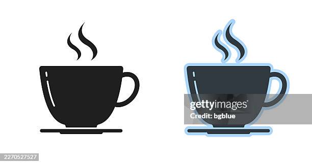 coffee cup. icons for design - editable icon - saucer stock illustrations