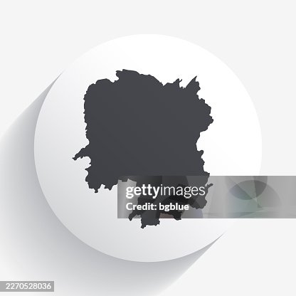 Hunan map on circle button with long shadow Hunan map on circle button with long shadow