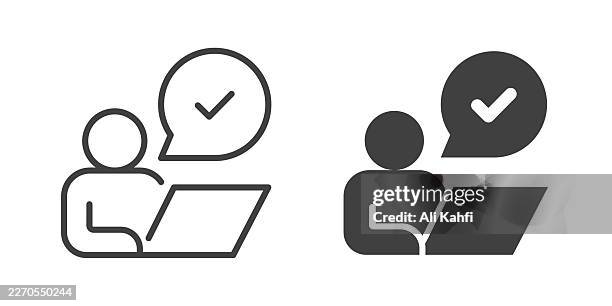 online task done thin line and glyph solid icon. editable stroke and perfect pixel isolated on transparent background - complete task vector stock illustrations