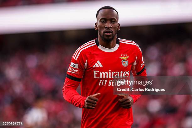 Dodi Lukebakio of SL Benfica during the Primeira Liga match between SL Benfica and CD Nacional at Estadio da Luz on April 12, 2026 in Lisbon,...