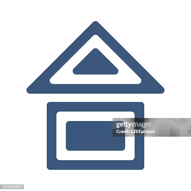 minimalist real estate icon for branding. modern architectural home symbol vector design. geometric building icon for property agency. creative home logo template for construction company - architect model stock illustrations