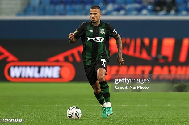 Diego Costa of Krasnodar in action during the Russian Premier League match between FC Zenit Saint Petersburg and FC Krasnodar on April 12, 2026 at...