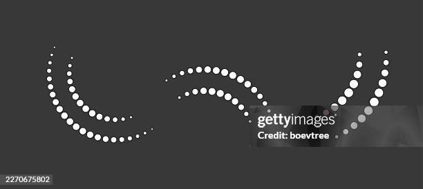 abstract black and white curve half tone label sign set,motion pattern - half circle stock illustrations