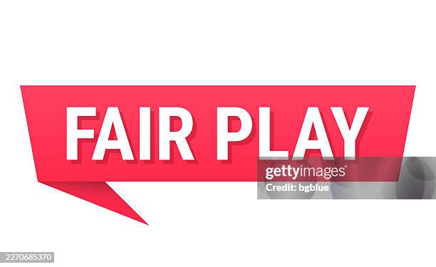 fair play - red speech bubble on blank background - equality logo stock illustrations