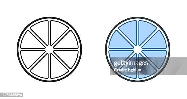 lemon slice. icons for design - editable stroke icon - orange slice stock illustrations