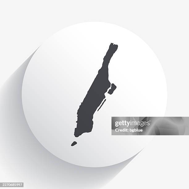 manhattan map on circle button with long shadow - manhattan map stock illustrations
