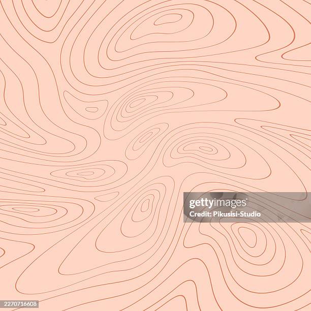 abstract contour line pattern on beige background - winding path stock illustrations