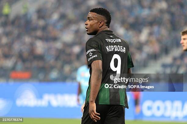 John Cordoba of Krasnodar seen during the Russian Premier League football match between Zenit Saint Petersburg and Krasnodar at Gazprom Arena. Final...