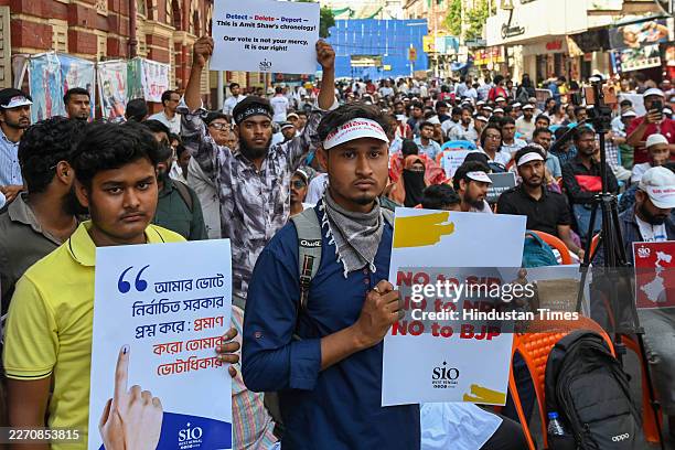 Votadhikar Rokkha Mancha organized a protest rally demanding the restoration of voting rights for those removed from the voter list during Special...