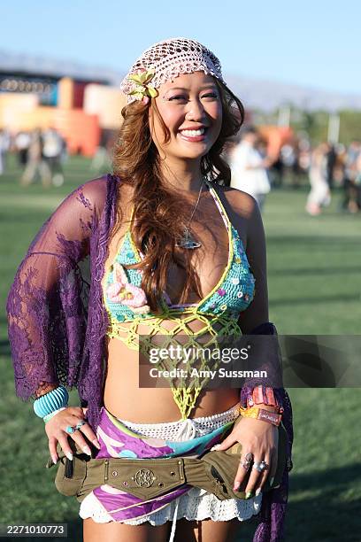 Street Style at the 2026 Coachella Valley Music and Arts Festival on April 11, 2026 in Indio, California.