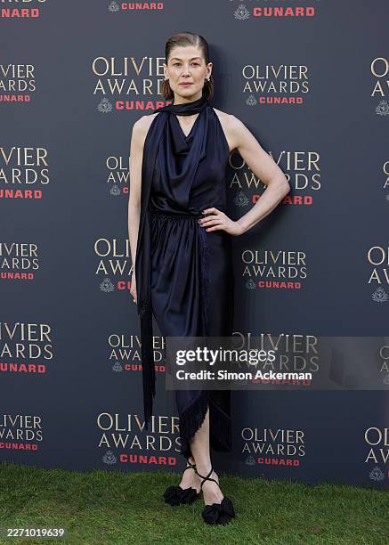 Rosamund Pike attends The Olivier Awards 2026 with Cunard at the Royal Albert Hall on April 12, 2026 in London, England.
