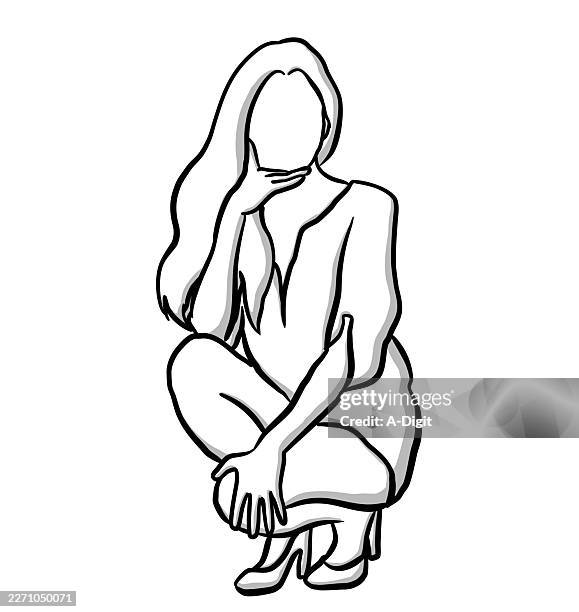 model posing - jumpsuit worker stock illustrations