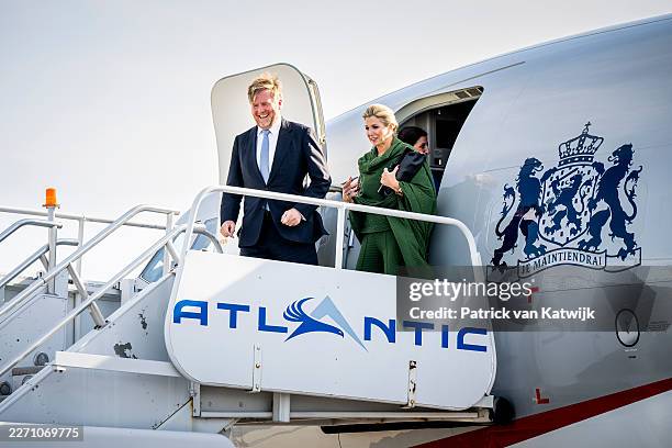 King Willem-Alexander of the Netherlands and Queen Maxima of the Netherlands as they arrive for their working visit to the United States at...