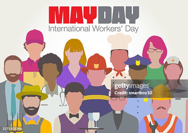 may day - international workers day - commercial cleaning services stock illustrations