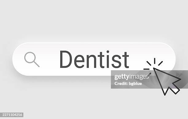 dentist - search bar with cursor on blank background - dentist computer stock illustrations