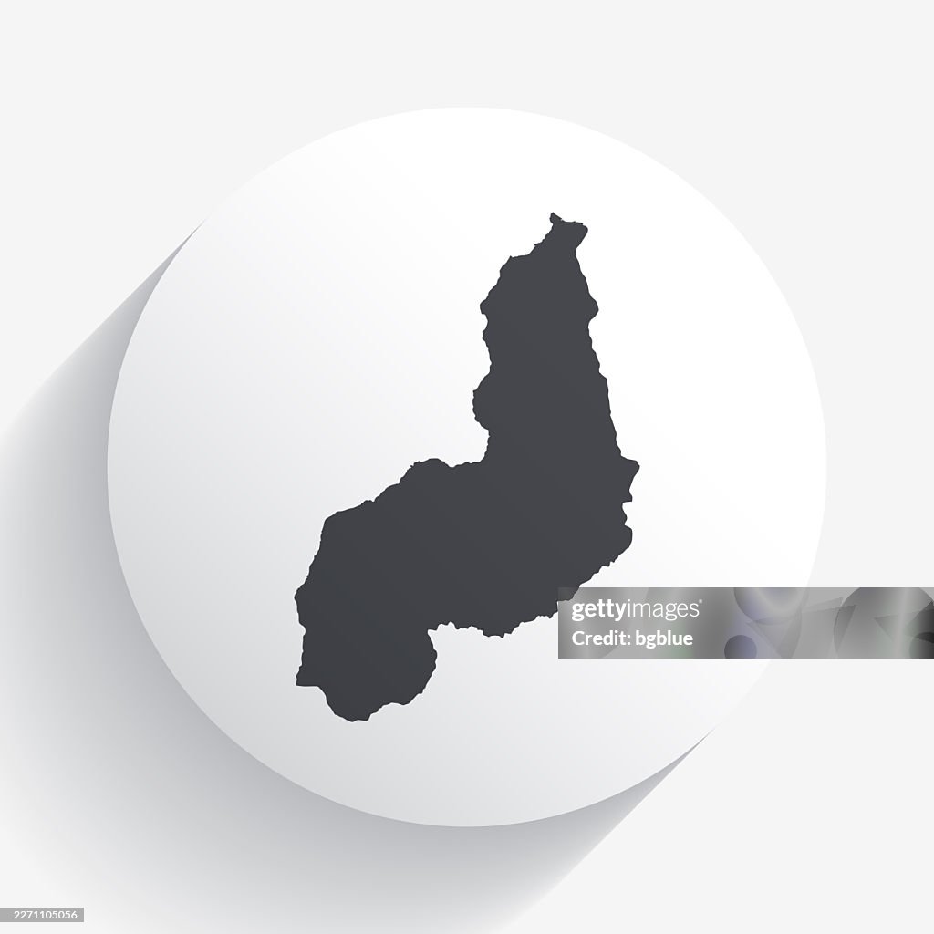 Piaui map on circle button with long shadow