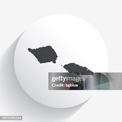 Samoa map on circle button with long shadow Samoa map on circle button with long shadow