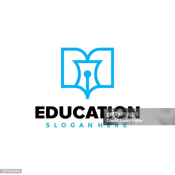 ilustrações de stock, clip art, desenhos animados e ícones de modern education logo designs concept, writer tools logo design vector illustration stock illustration - editor