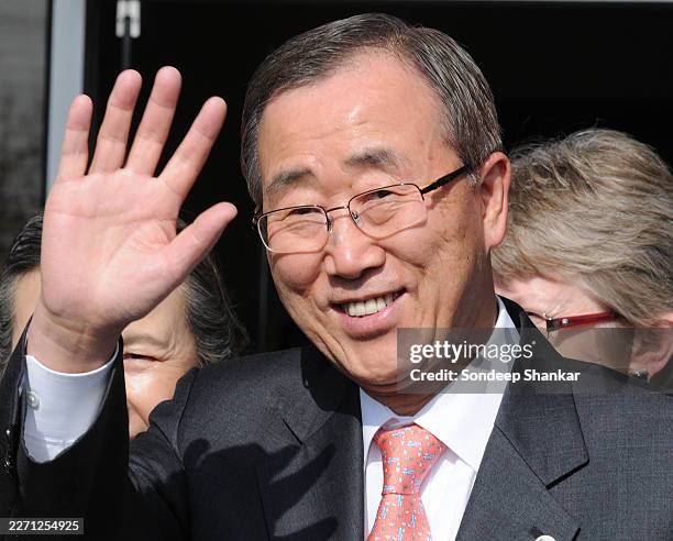 The United Nations Secretary General Ban Ki Moon arrives at Indira Gandhi International Airport in New Delhi on Thursday October 30, 2008.