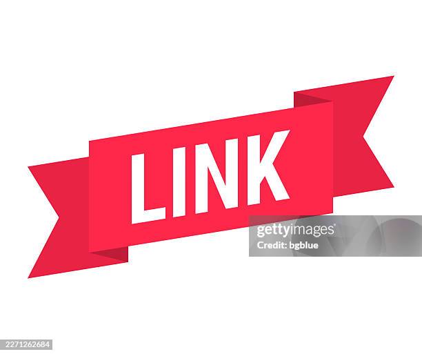 link - red banner on white background - golf flag white background stock illustrations