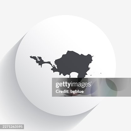 Sint Maarten map on circle button with long shadow Sint Maarten map on circle button with long shadow